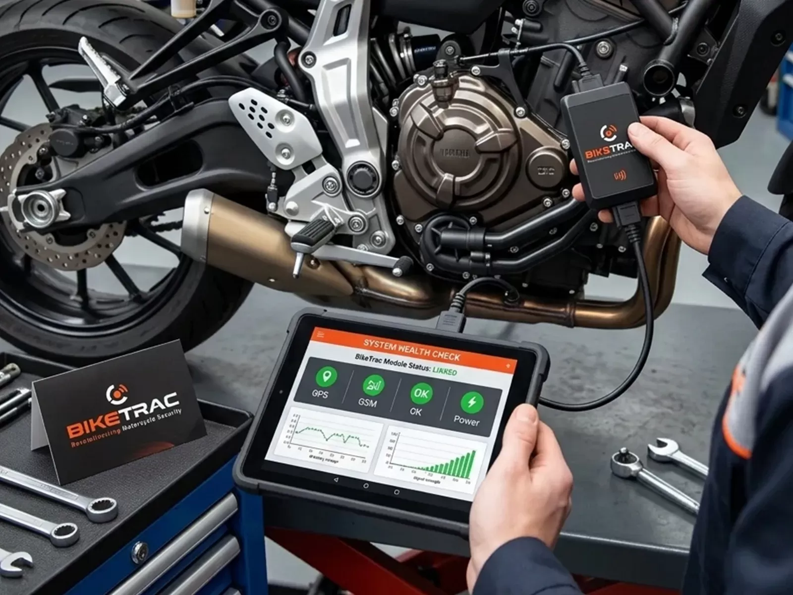 BikeTrac motorcycle tracker supplied and fitted